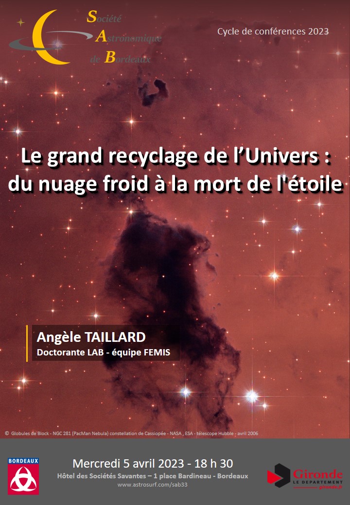 Conférence : "Le grand recyclage de l'Univers : du nuage froid à la mort de l'étoile"