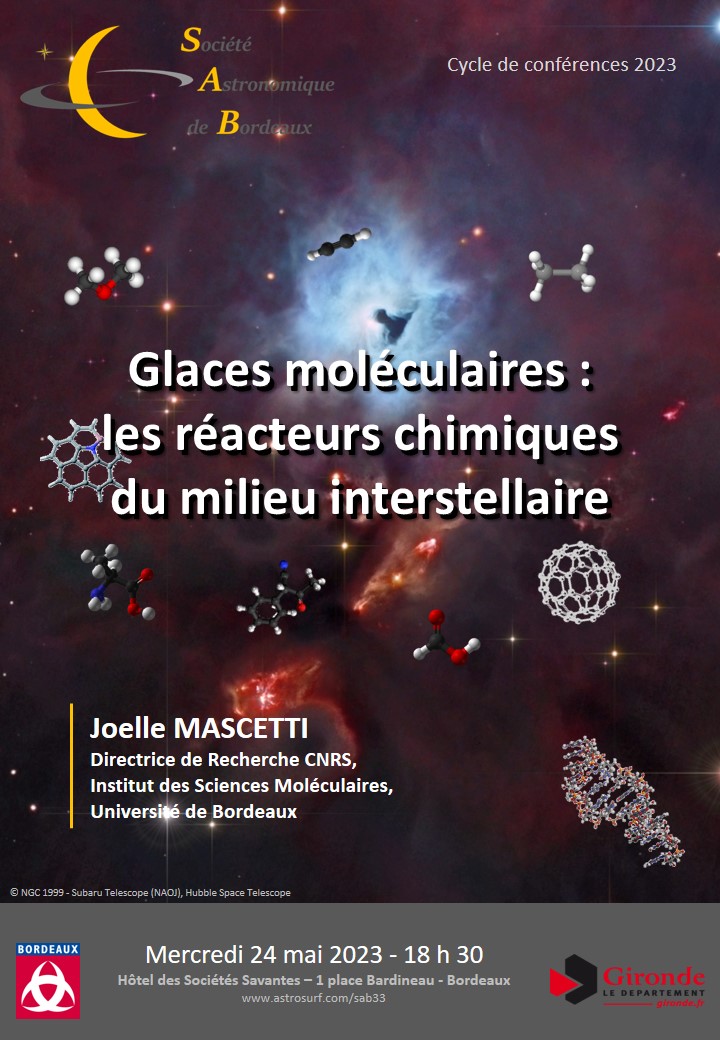 Conférence : "Glaces moléculaires : les réacteurs chimiques du milieu interstellaire"