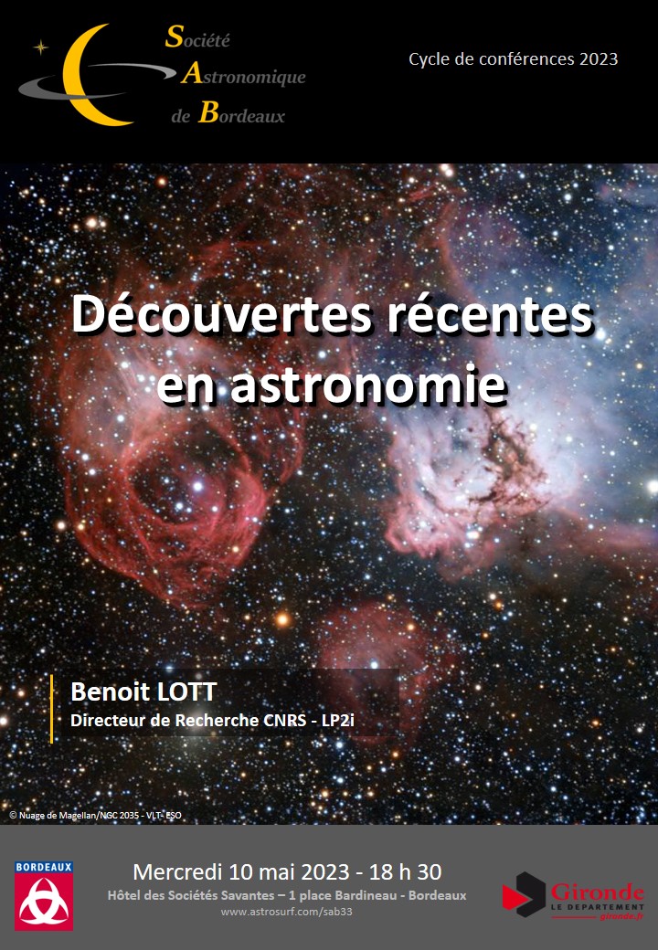 Conférence : "Découvertes récentes en Astronomie"