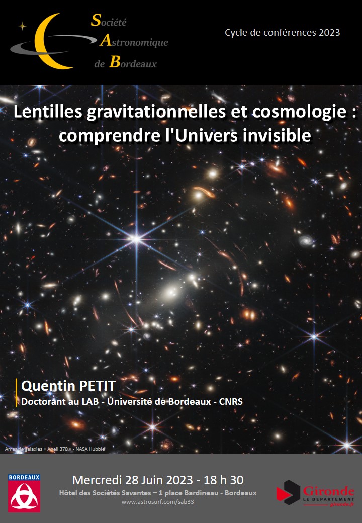 Conférence : "Lentilles gravitationnelles et cosmologie : comprendre l'Univers invisible "
