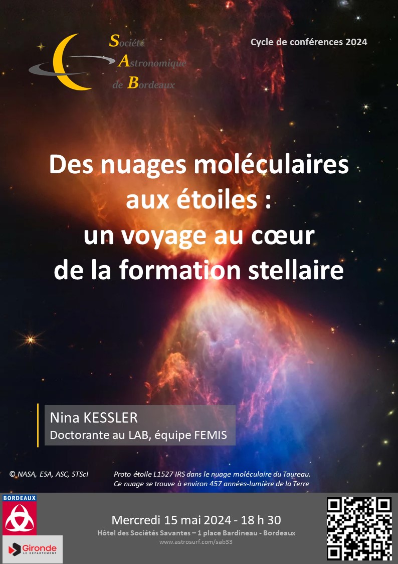 Conférence : "Des nuages moléculaires aux étoiles : un voyage au cœur de la formation stellaire"