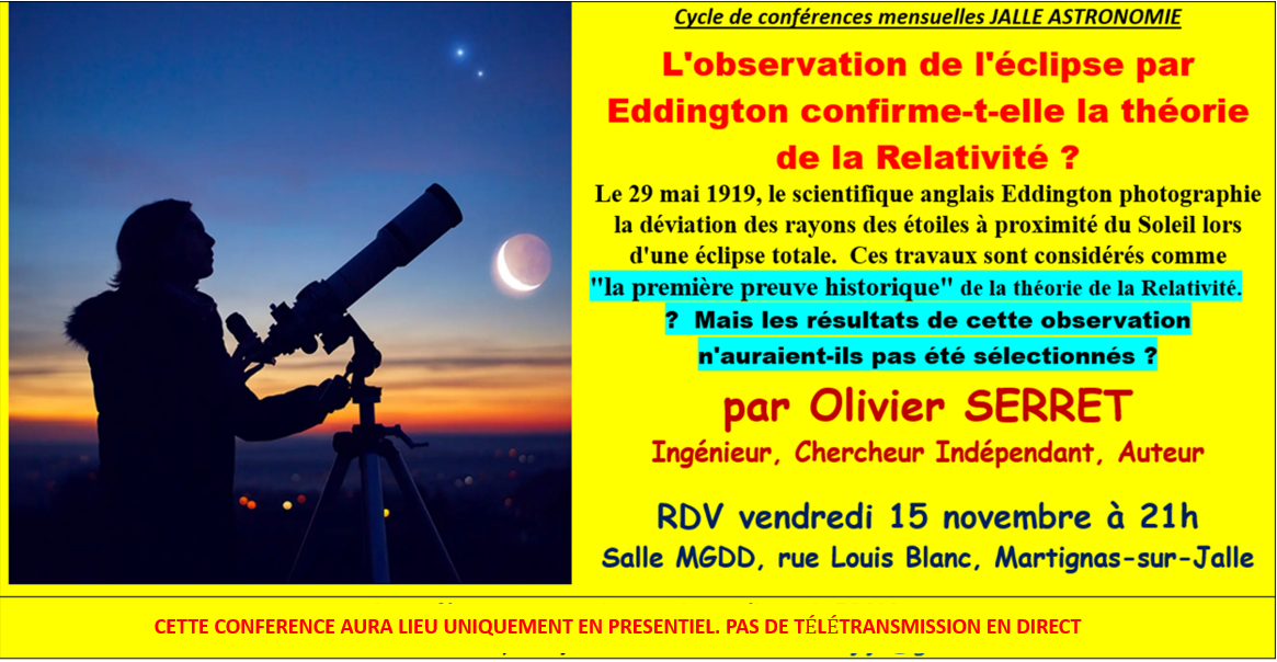 CONFERENCE "EDDINGTON et RELATIVITE"