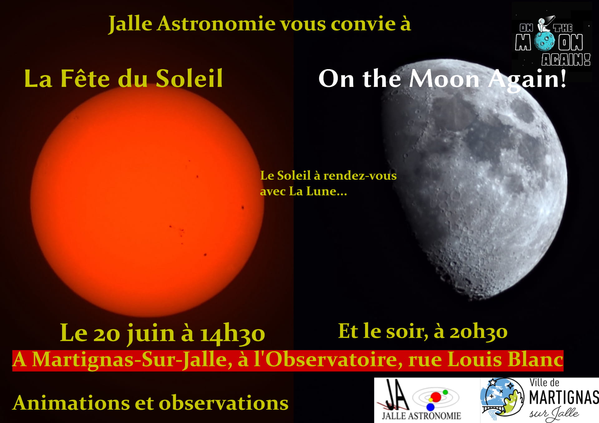 FÊTE du SOLEIL  et  LUNE (On the moon Again)  par JALLE ASTRONOMIE