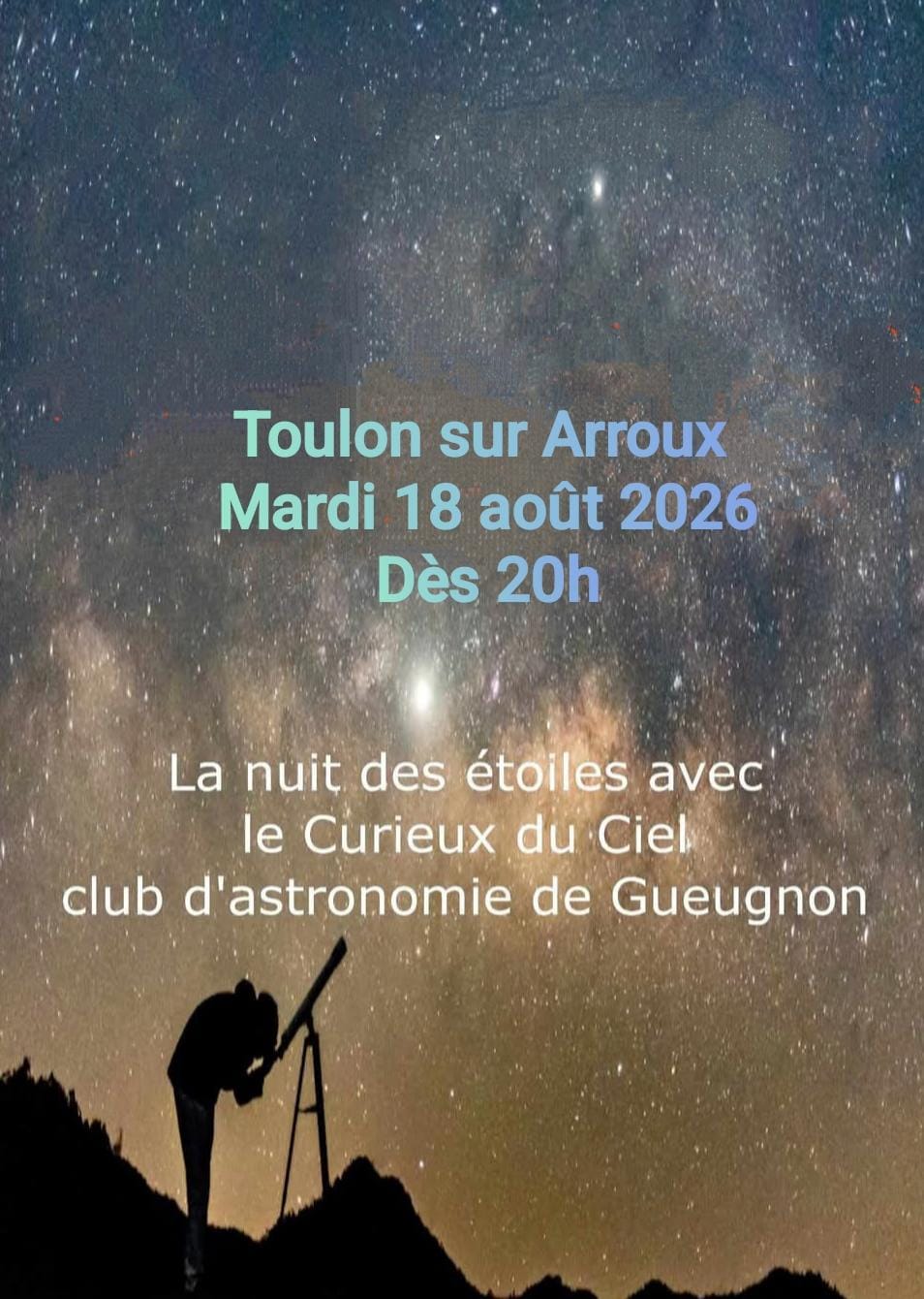nuits des étoiles à Toulon sur Arroux