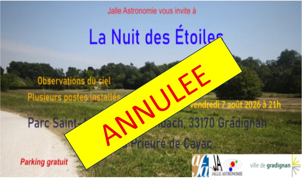 NUIT DES ETOILES à GRADIGNAN_7 Août        ANNULEE