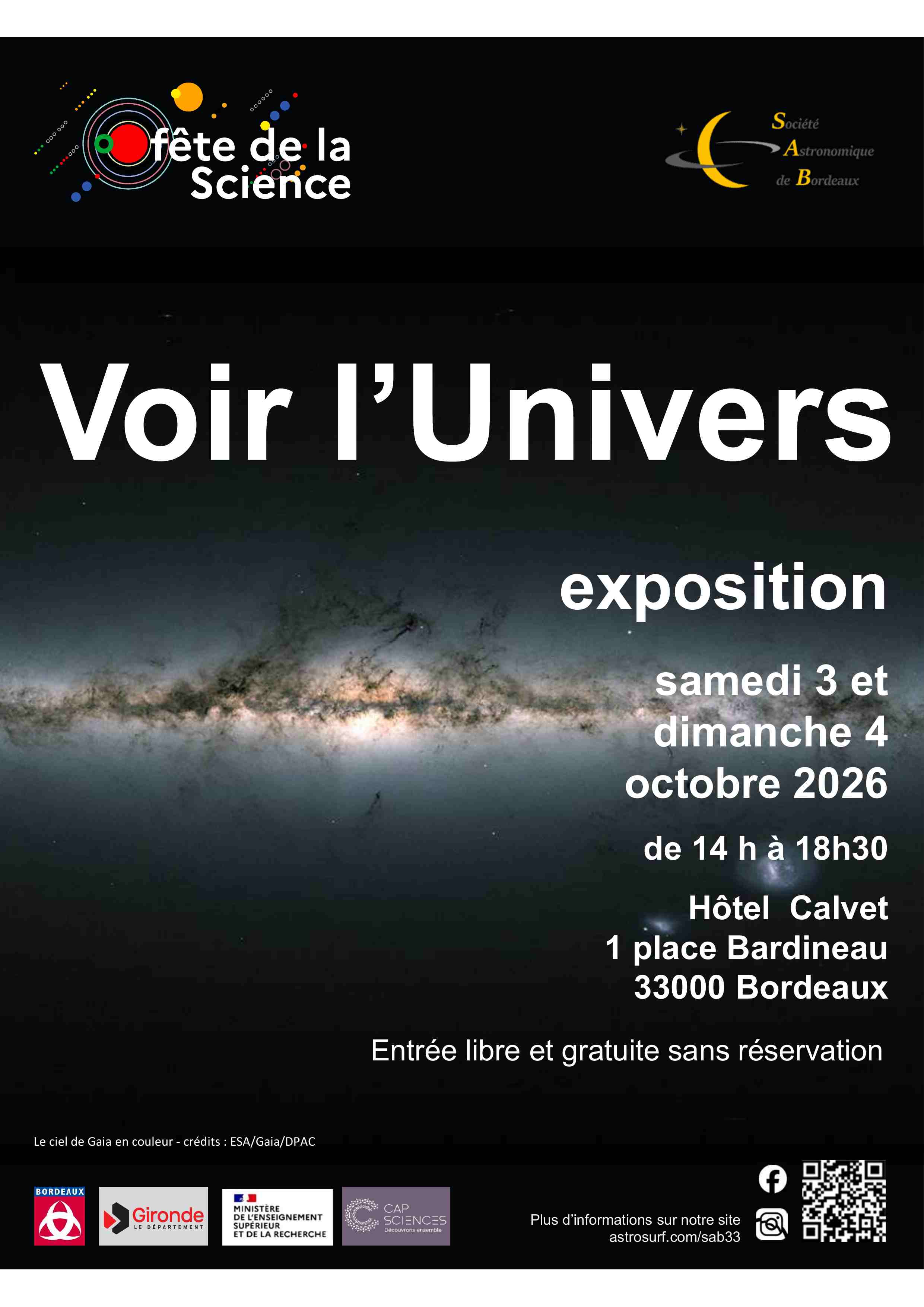 Fête de la Science 2026 Exposition "Voir l'Univers"