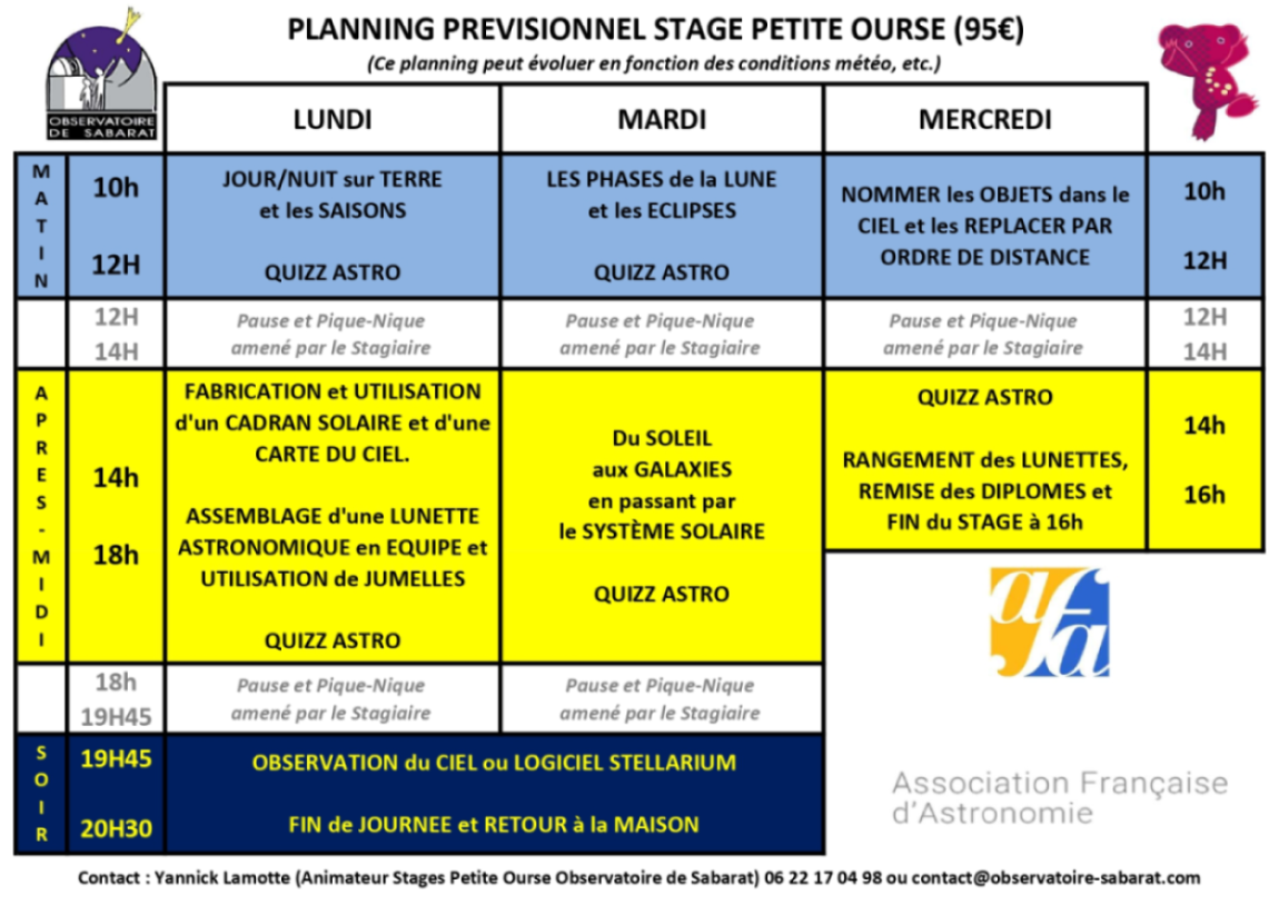 STAGE PETITE OURSE 8-14 ans